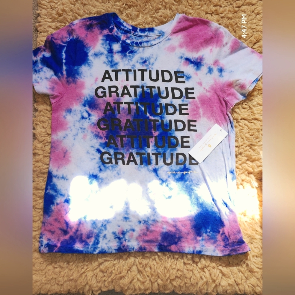 NWT Spiritual Gangster Attitude Gratitude Tie Dye Tee in Extra Small. 1 LEFT!